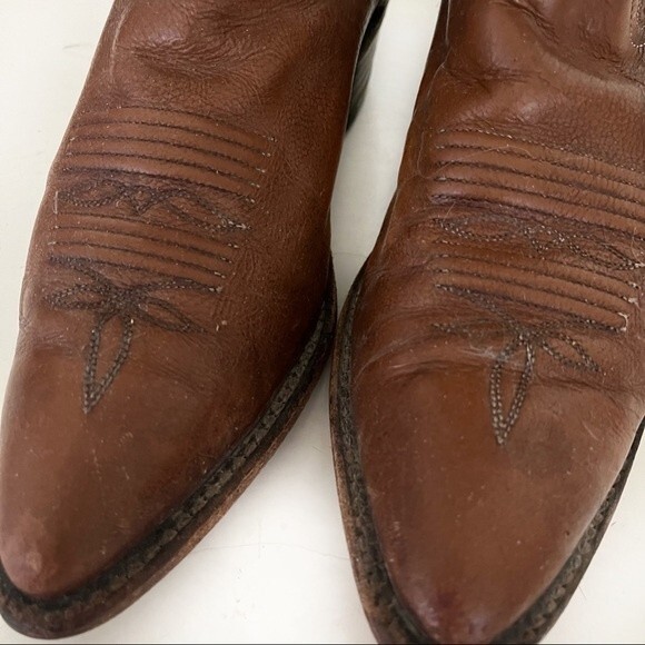 DAN POST Womens Cowboy Boots Tobacco Brown Pointed Toe Size 7.5 M - Picture 3 of 11